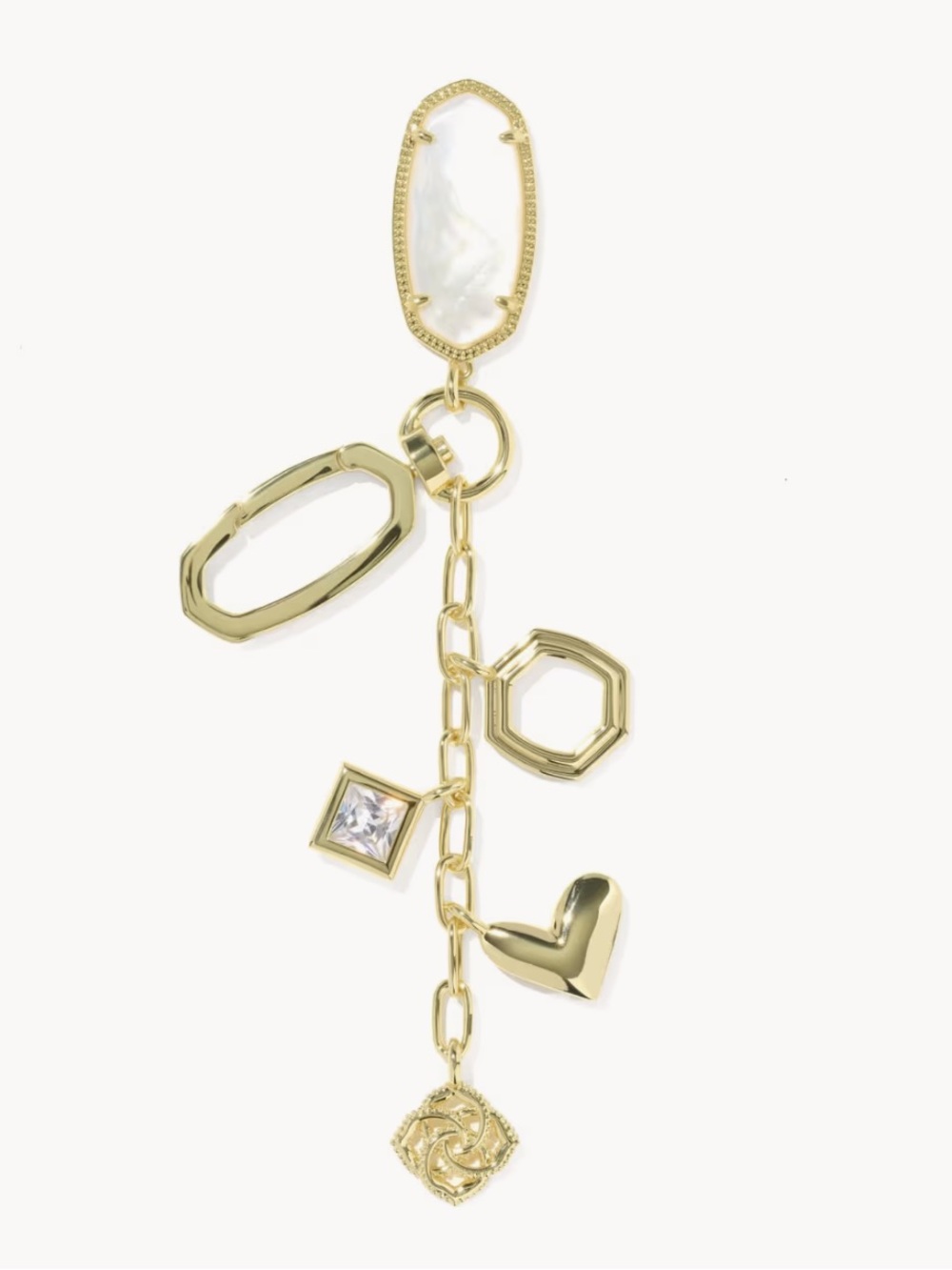 Kendra Scott Elle Gold and Ivory/ white Bag Charm